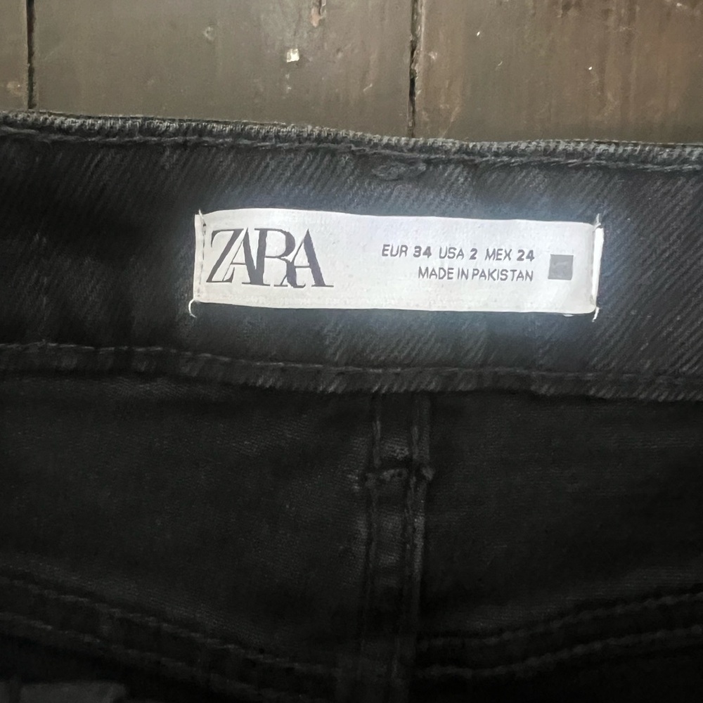 NWOT Zara High Rise Mom Jeans Black Size 2 - Picture 5 of 7